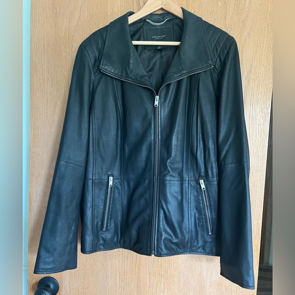 Marc New York Classic Black Faux Leather Jacket size 1X